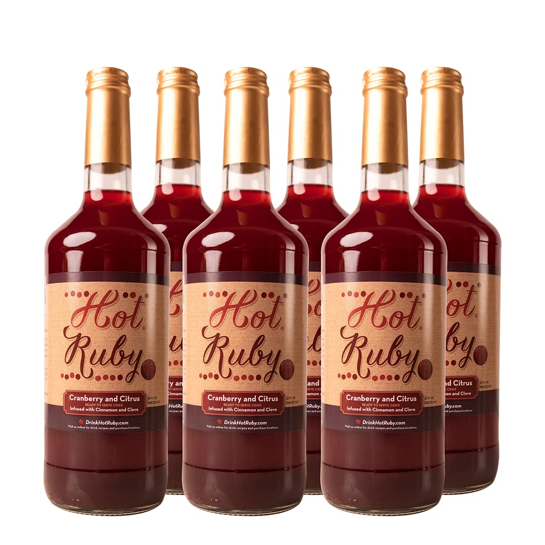 6 pack of Hot Ruby Cranberry Cider 32 oz 32 Fl Oz (Pack of 6)