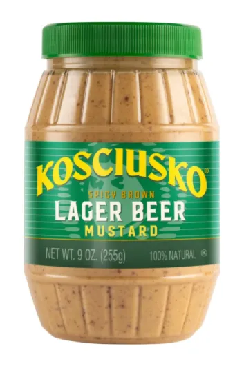 , Lager Beer Mustard, 9 oz, Spicy Brown Lager Beer