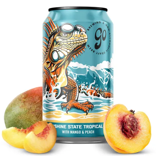 Sunshine State Tropical IPA - Non-Alcoholic Craft Beer - Small Batch, Low-Calorie Brew - Mango and Peach Flavor Profile - Bold and Smooth Finish - Ideal for Any Occasion (12 Oz, 12 Cans) Sunshine State Tropical IPA 12 Fl Oz (Pack of 12)