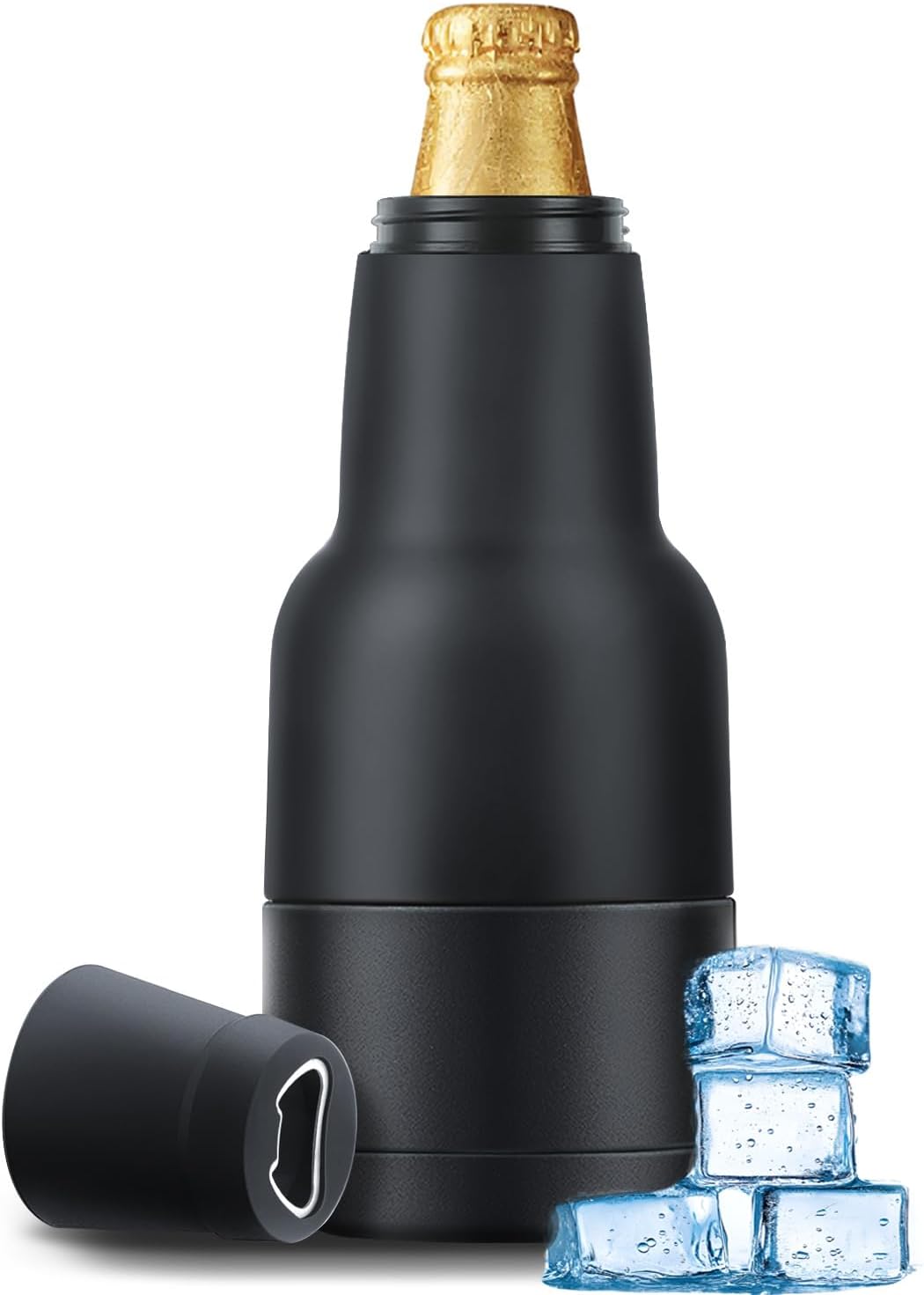 Beer Gift for Men, Lightweight Modelo Beverage Beer Bottle Cooler w/Beer Opener - Double Walled Stainless Steel 12oz - Modelo Beer Bottle Insulator Holder