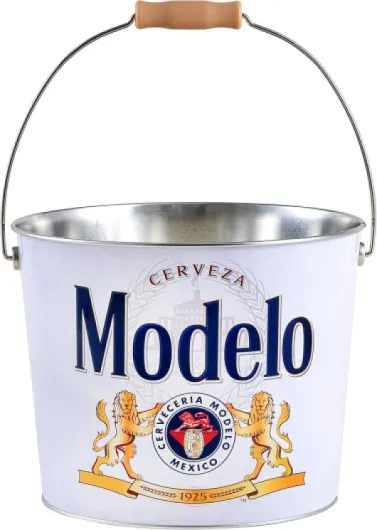 Modelo Beverage Bucket with Wire Handle Modelo (433317-12), White 1 Count (Pack of 1) Modelo 2023 Bucket