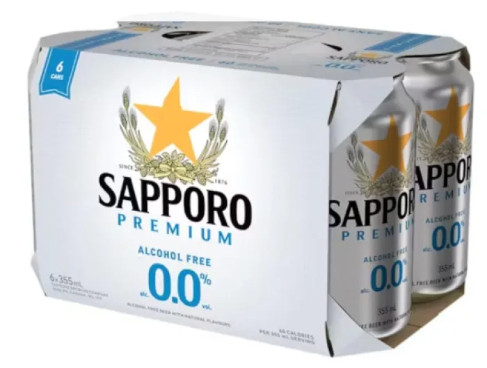 Sapporo Premium Non-Alcoholic Beer - 6-pack 12oz cans