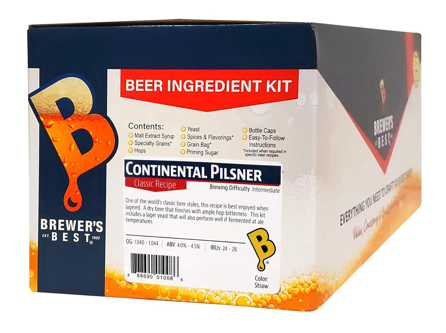 Brewer's Best Continental Pilsner Homebrew Beer Ingredient Kit