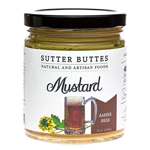 SUTTER BUTTES BEER WITH AMBER ALE GOURMET MUSTARD 9 OZ.