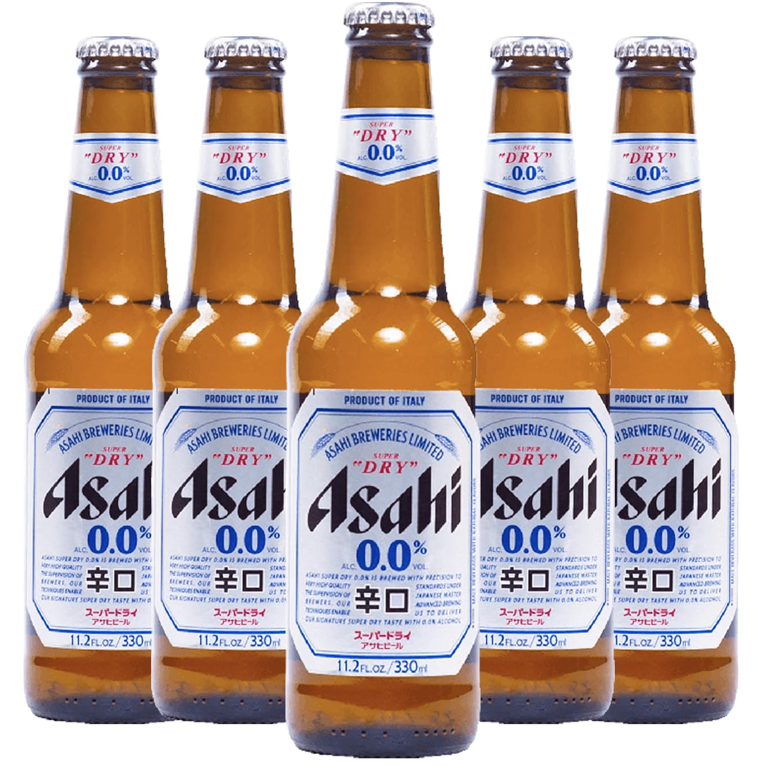 Asahi 5 Pack Super Dry 0.0% Alcohol Free Lager - 12oz Bottles - Zero Alcohol Beer - Made in Japan