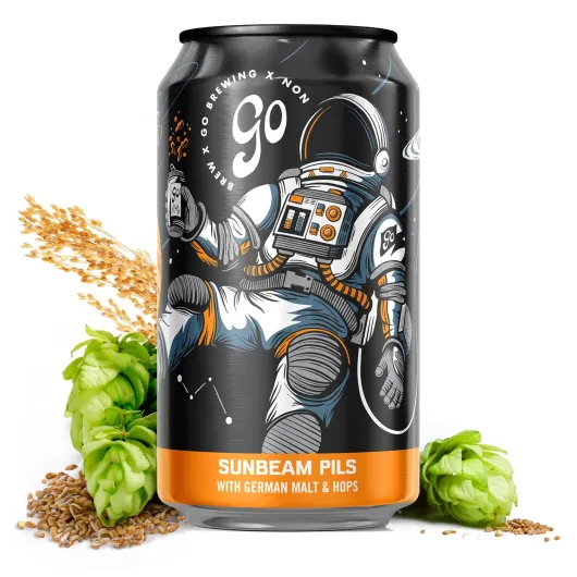 Non-Alcoholic Beer - Small Batch, Low-Calorie Brew - Fresh, Light, and Floral Profile - Bold & Smooth Finish Craft Beer - Classic Ingredients - Suspended in a Sunbeam Pils (12 Oz, 12 Cans) Sunbeam Pils 12 Fl Oz (Pack of 12)