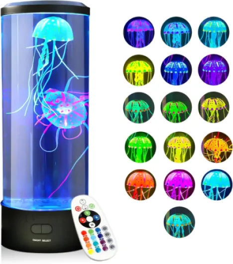 Jellyfish Lamp, 16 Color Options, 4 Mode Lifelike Jellyfish Aquarium, Auto Shutdown, Remote Control Electric Jellyfish LED Night Light, Fake Aquarium, Home Decor, Sensory Lamp for Autism, ADHD