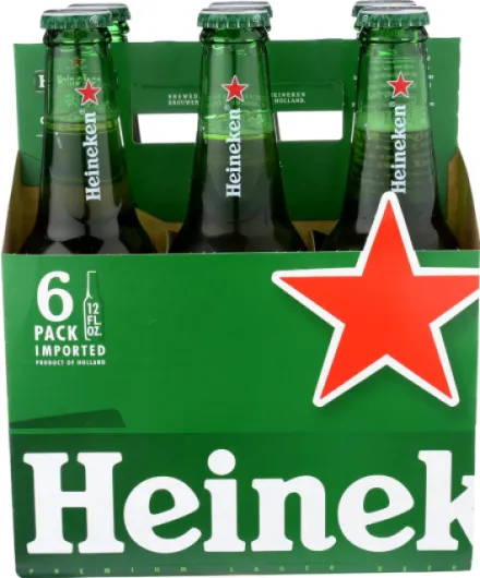 Heineken, 6 Pk, 12 Fl Oz Bottles, 5% Abv Original 12.00 Fl Oz (Pack of 6)