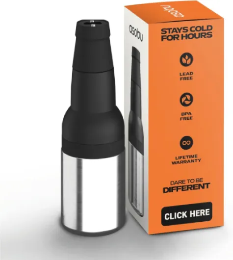 Frosty Beer Holder,Vacuum Insulated Double Walled Stainless Steel Beer Can and Bottle Cooler with Beer Opener, Bpa Free, Fits Standard 12oz, Ice Cold for Hours, Great Gift for Beer Lovers Silver