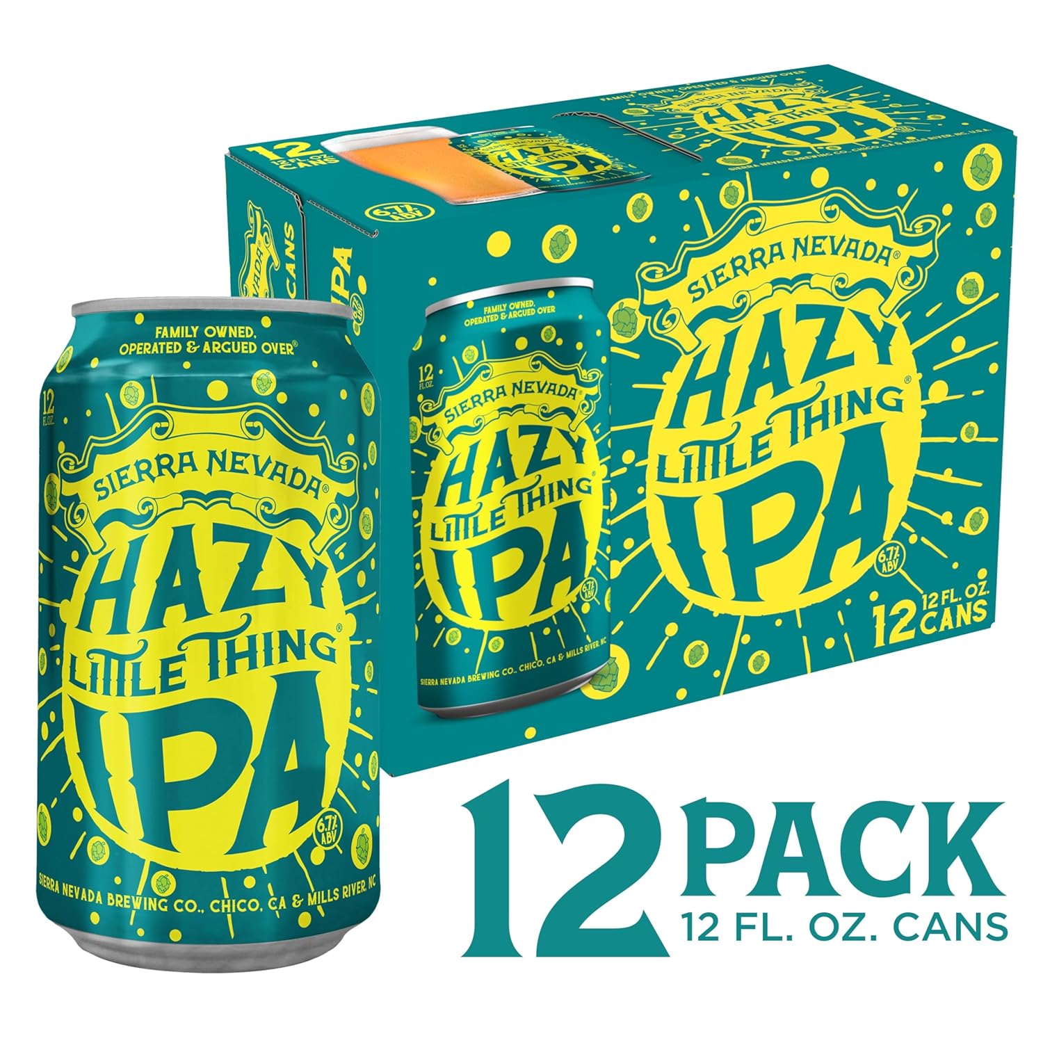 Sierra Nevada, IPA Hazy Little Thing, 12pk, 12 Fl Oz Cans Hazy Little things IPA 12.00 Fl Oz (Pack of 12)