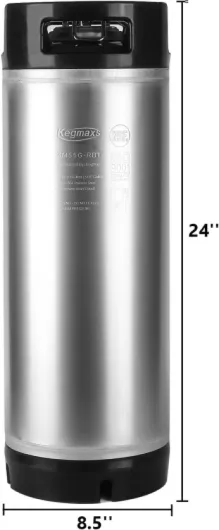 TMCRAFT New 5 Gallon Ball Lock Keg, Stainless Steel Beer Keg with Dual Rubber Handle for Home Brew