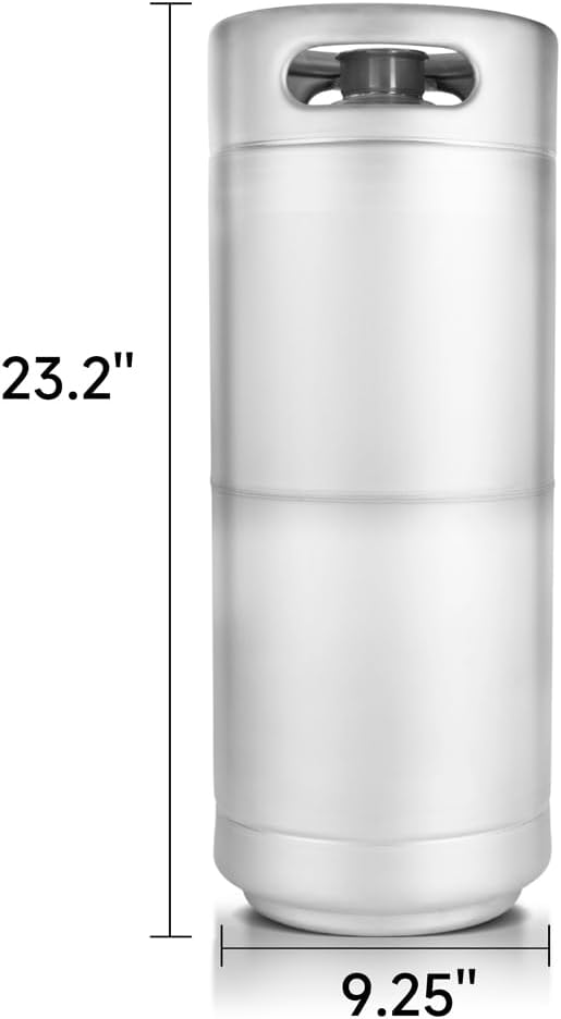 5 Gallon Commercial Beer Keg, 1/6 American Barrel Keg with D System Sankey Valve for Craft and Draft Beer (20L)