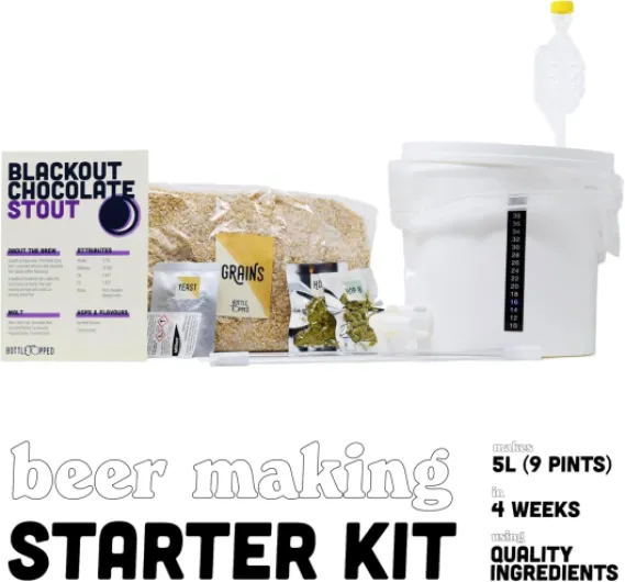 Blackout Chocolate Stout Home Brew Starter Kit – Beer Making Kit to Brew 5L of Beer at Home – Make Your Own Craft Beer – Perfect for Home Brewer, Beer Gift, Gifts for Men, Gifts for Dad