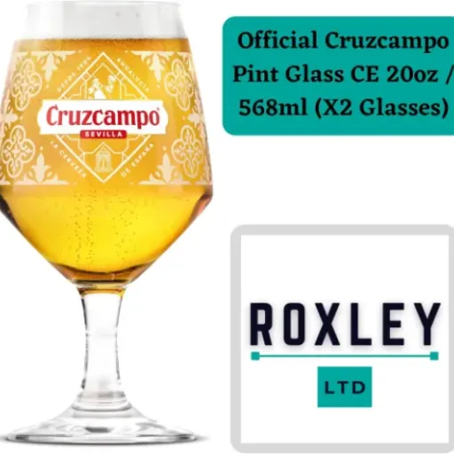 Roxley Cruzcampo Pint Beer Glasses Review: solid UK-made lager glasses for your home bar