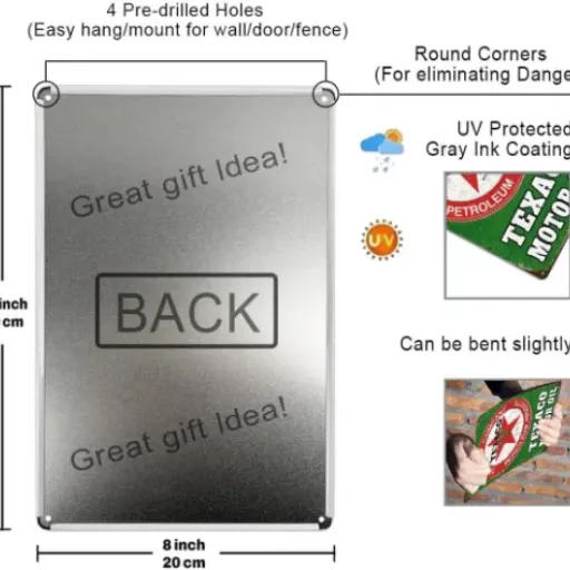 Vintage Metal Tin Signs Set of 7 Review: cheap, retro and straight to the point for garages and man caves