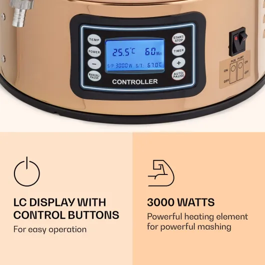 Beer Making Kits, Home Brew Starter Kit, 50L XXL Make Your Own Beer Brew Kit, Stainless Steel Beer Brewing Kits for Beginners, Auto-Mode, 3000W Complete IPA, Ale Lager Beer Brewing Equipment 50L Copper