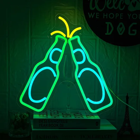 Beer Neon Sign Green Cheers Cup Neon Light for Wall Decoration Dimmable Bar Neon Light Sign USB Power LED Bar Sign for Home Tavern Restaurant Man Cave Party Green Beer