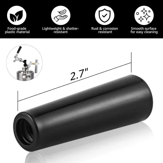 MRbrew 【5 PCS】 Plastic Beer Tap Handle, Faucet Black Handle Fits for Standard American Threading Beer Faucet 5 Pieces