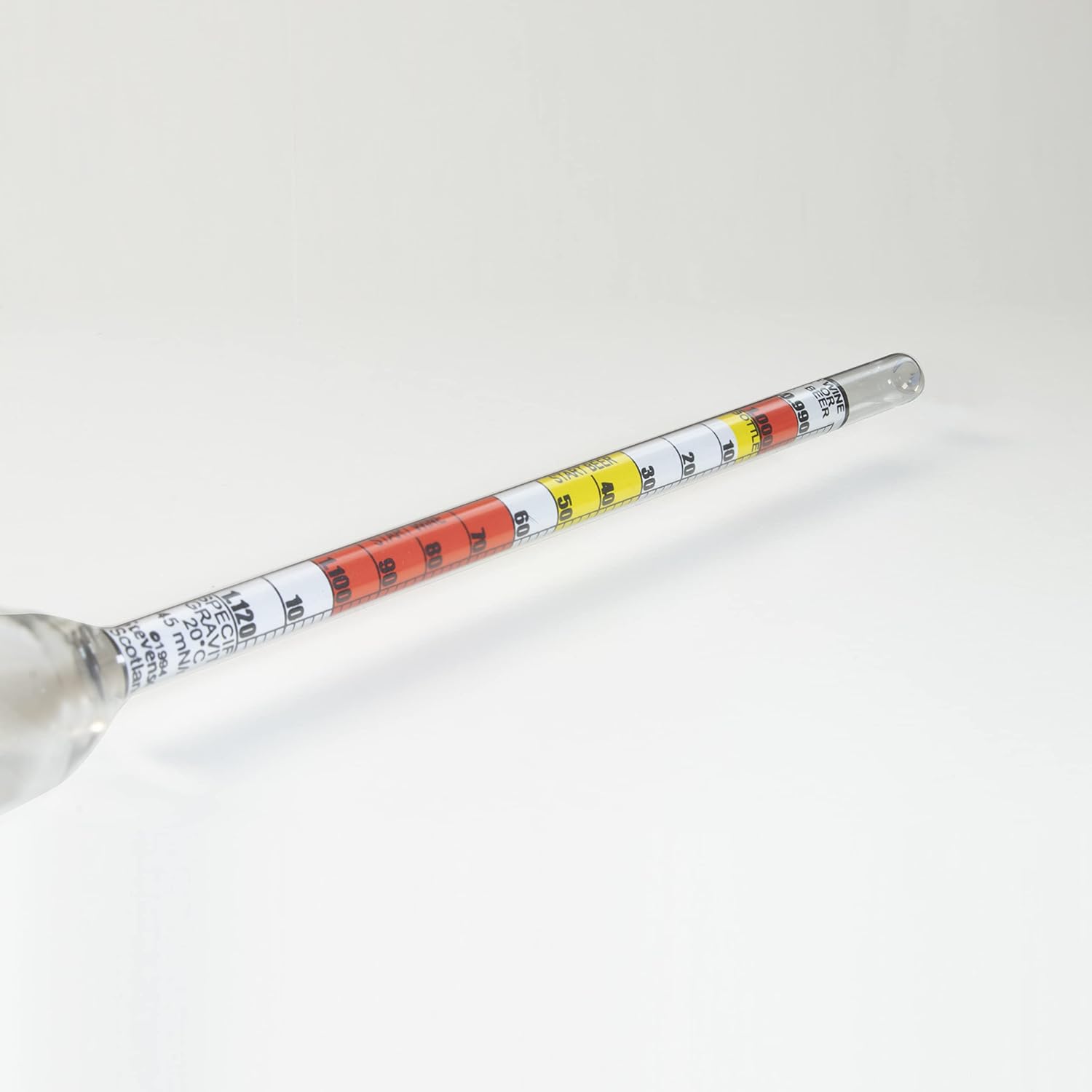 Triple Scale Hydrometer (S1207) - For Home Brewing And Winemaking,Specific Gravity 0.980 to 1.120, Glass Sugar Scale oz/gal