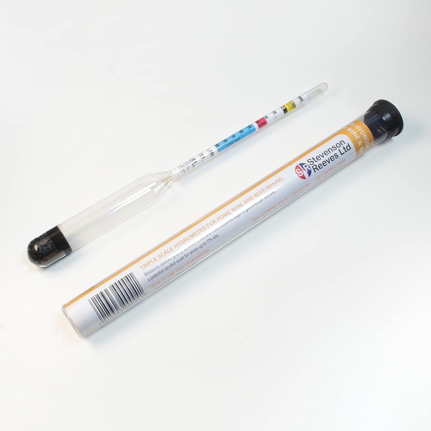 Triple Scale Hydrometer (S1011) For Home Brewing and Winemaking Sugar Scale g/ml