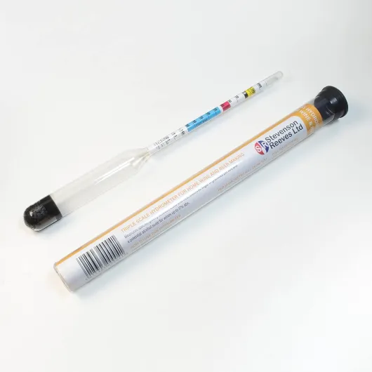 Triple Scale Hydrometer (S1011) For Home Brewing and Winemaking Sugar Scale g/ml
